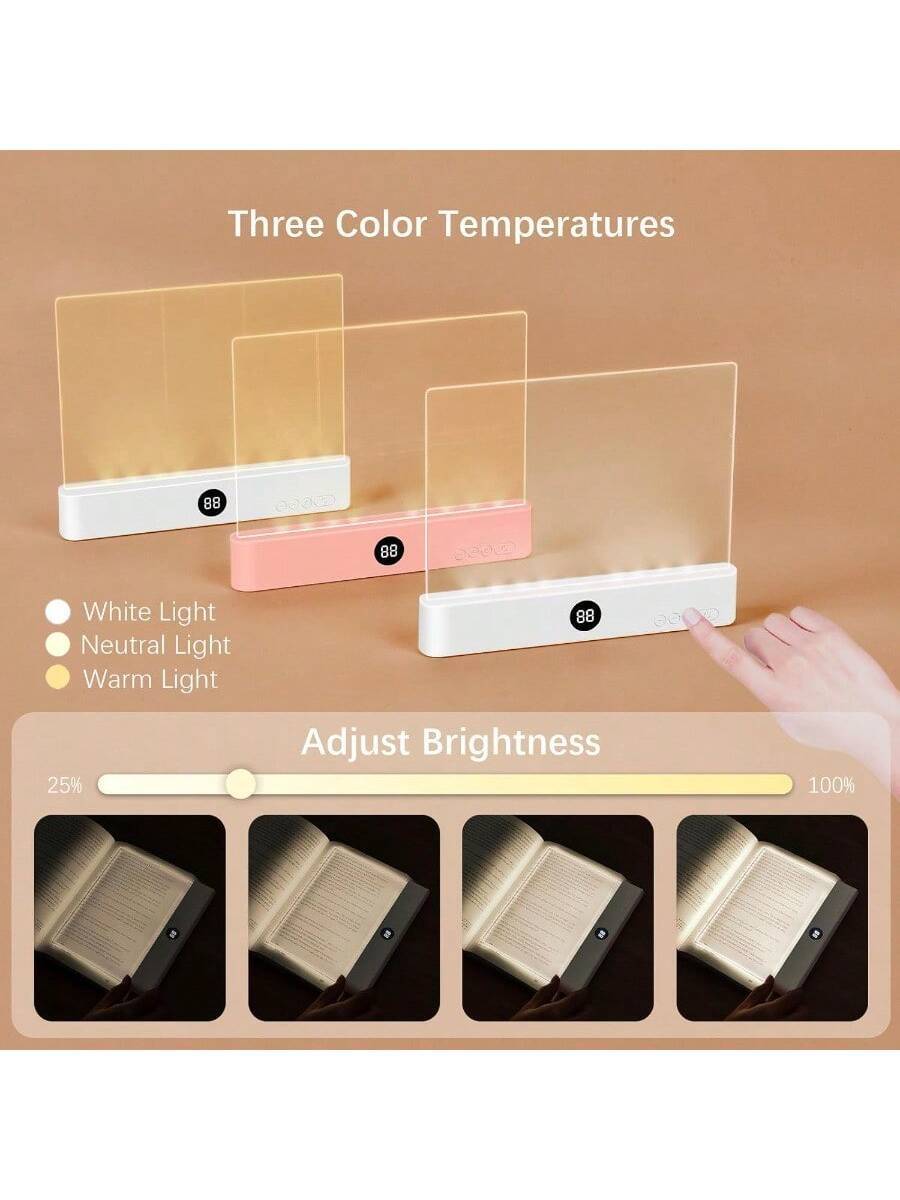 2-in-1 LED Boeklamp & Nachtlampje Oogvriendelijk Leeslicht, USB-Oplaadbaar